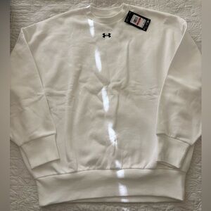 NWT XS Rival Fleece Oversized Crewneck Sweatshirt WHITE